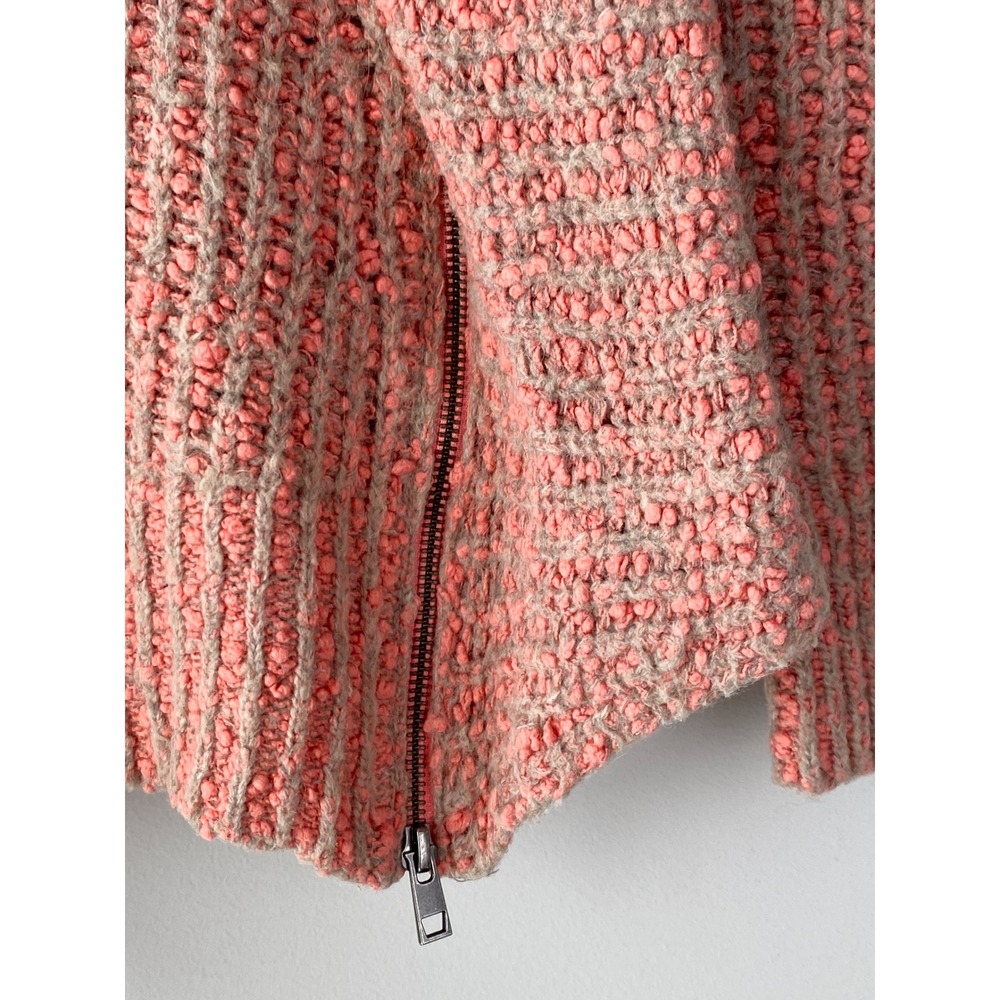 Anthropologie Moth Women Sweater S Pink Asymmetrical Alpaca V Neck Textured Boho - Picture 4 of 8